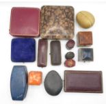 15 X Assorted Antique Jewellery And Pocket watch Boxes Including Ring Boxes And Early Plastic