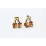 18ct gold citrine drop earrings (4g)