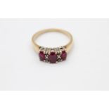 14ct gold ruby & diamond ring (4.1g) size R