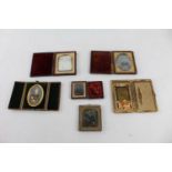 6 x Antique Victorian Velvet Lined Leather Photo & Picture Cases
