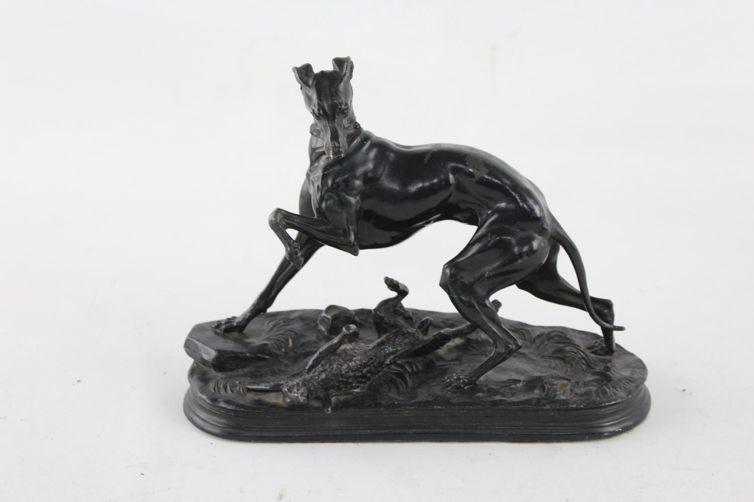 Antique Patinated Spelter grey hound Haire After J. Moignieu Ornament