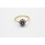 18ct gold diamond & sapphire dress ring (2.3g) size N