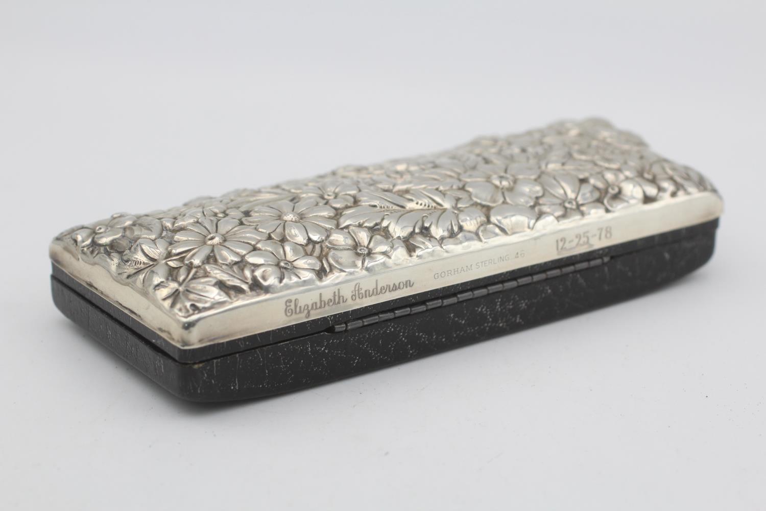 Vintage Stamped .925 STERLING SILVER Topped American Spectacles Case (128g) - Image 3 of 4