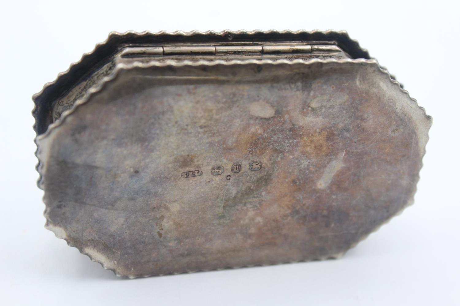 Antique Hallmarked 1876 Birmingham STERLING SILVER Snuff / Trinket Box (67g) - Image 4 of 5