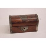 Antique Walnut Perfume Chest w/ White Metal Mount