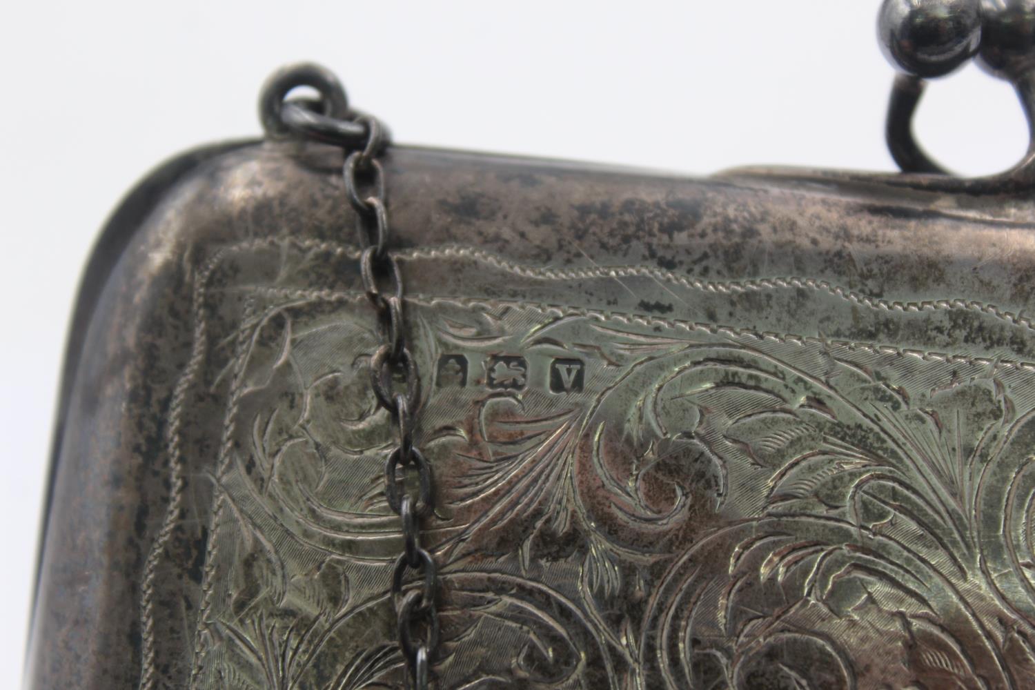 Vintage Hallmarked 1945 Birmingham STERLING SILVER Ladies Bag / Purse (153g) - Image 4 of 5