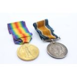 WW1 Medal Pair w/ Original Ribbons To 45372 PTE C.C Clarke K.R.R.C