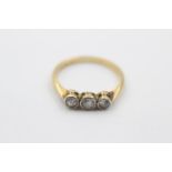 18ct gold and platinum old cut diamond ring (2.5g) size P