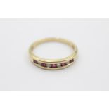 14ct gold ruby & diamond channel set ring (2.8g) size Q