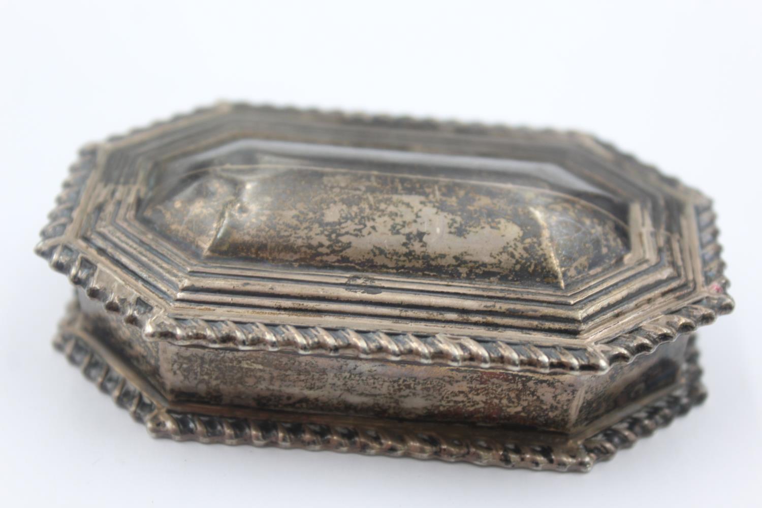 Antique Hallmarked 1876 Birmingham STERLING SILVER Snuff / Trinket Box (67g) - Image 3 of 5