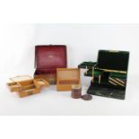 5 x Antique / Vintage Decorative Leather Boxes Inc Mappin & Webb Etc