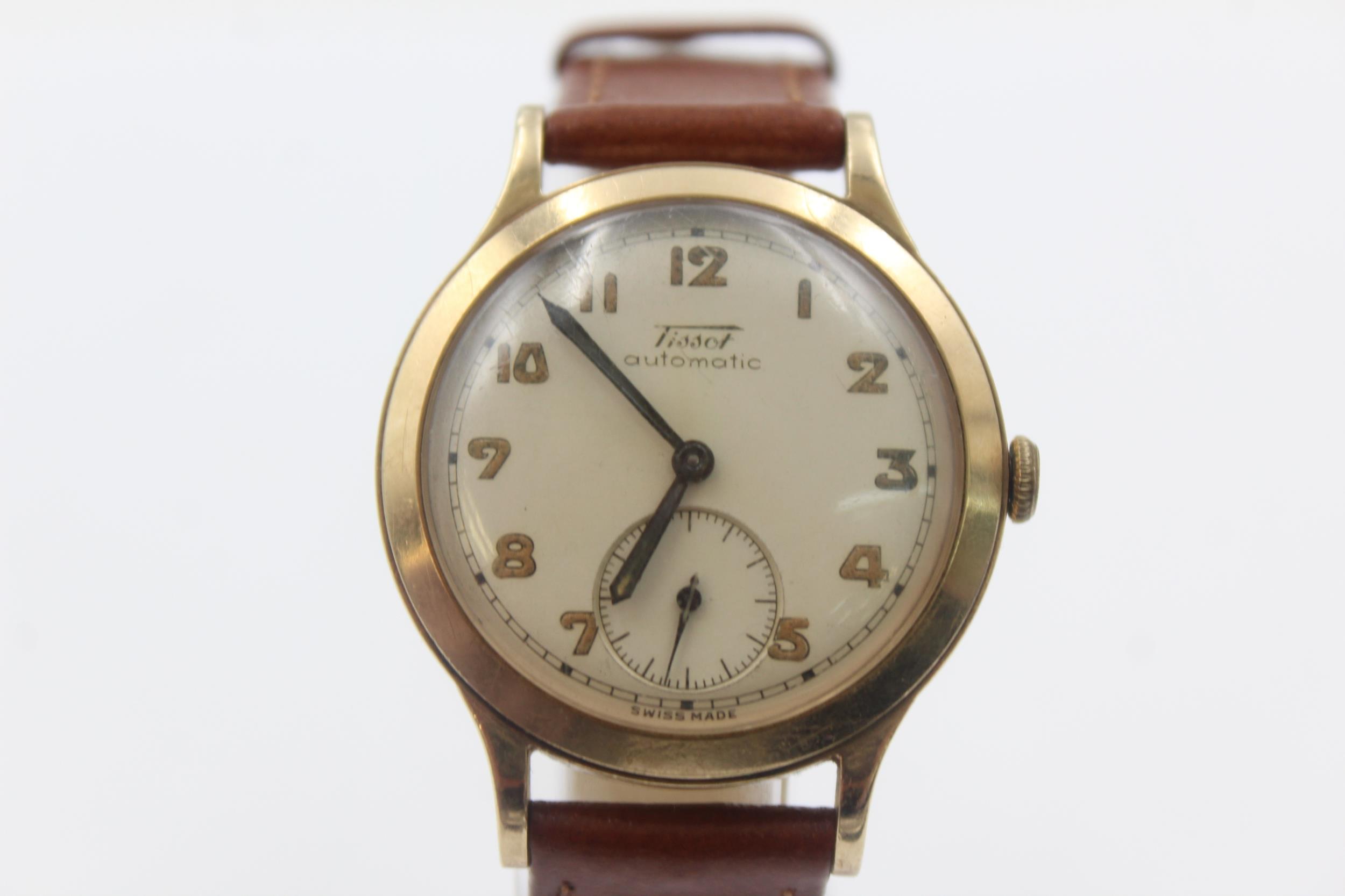 Vintage TISSOT 9ct Gold Cased Wristwatch AUTOMATIC WORKING (42g) - Image 2 of 6