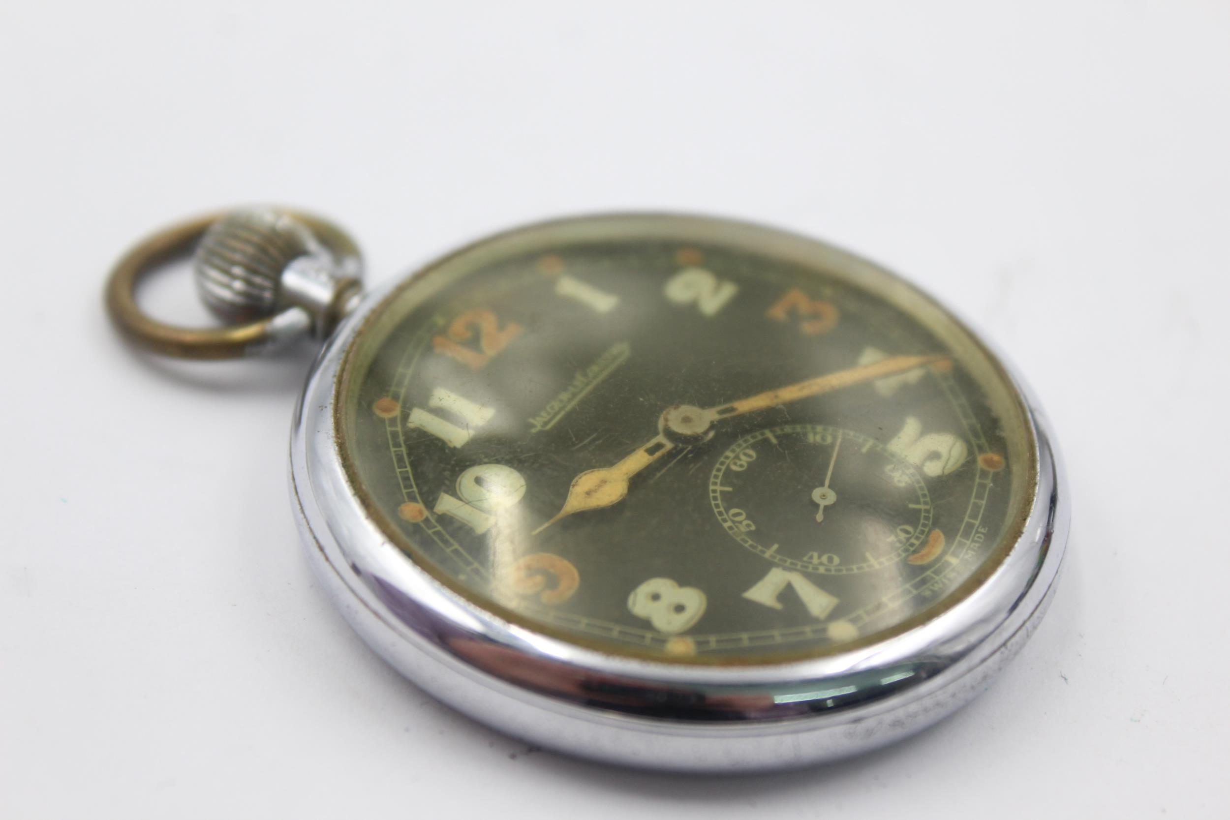 Vintage Gents JAEGER-LECOULTRE WWII G.S.T.P POCKET WATCH Hand-Wind WORKING