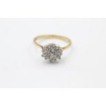18ct gold diamond starburst cluster ring (3.5g) Size S