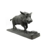 Cast bronze Wild Boar 2.64kg 12inches long by7inches high