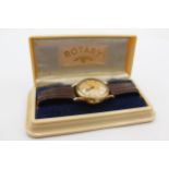 Vintage Gents ROTARY MAXIMUS 9ct Gold Cased WRISTWATCH Automatic WORKING Boxed