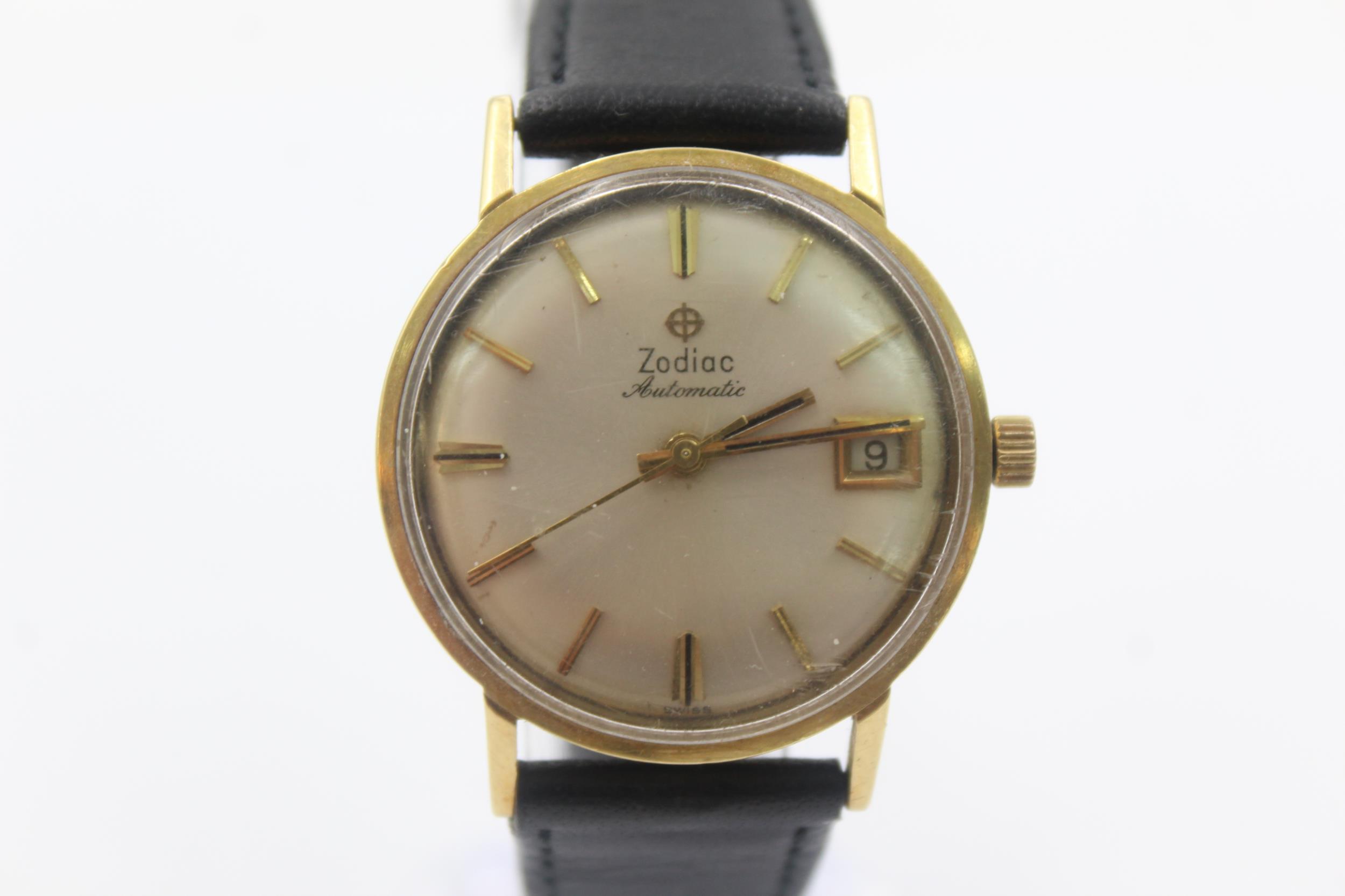 Vintage ZODIAC 18ct Gold Cased Wristwatch AUTOMATIC WORKING (36g) - Image 2 of 5