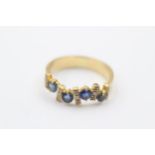 18ct gold sapphire & diamond stylised twist dress ring (4.4g) Size O