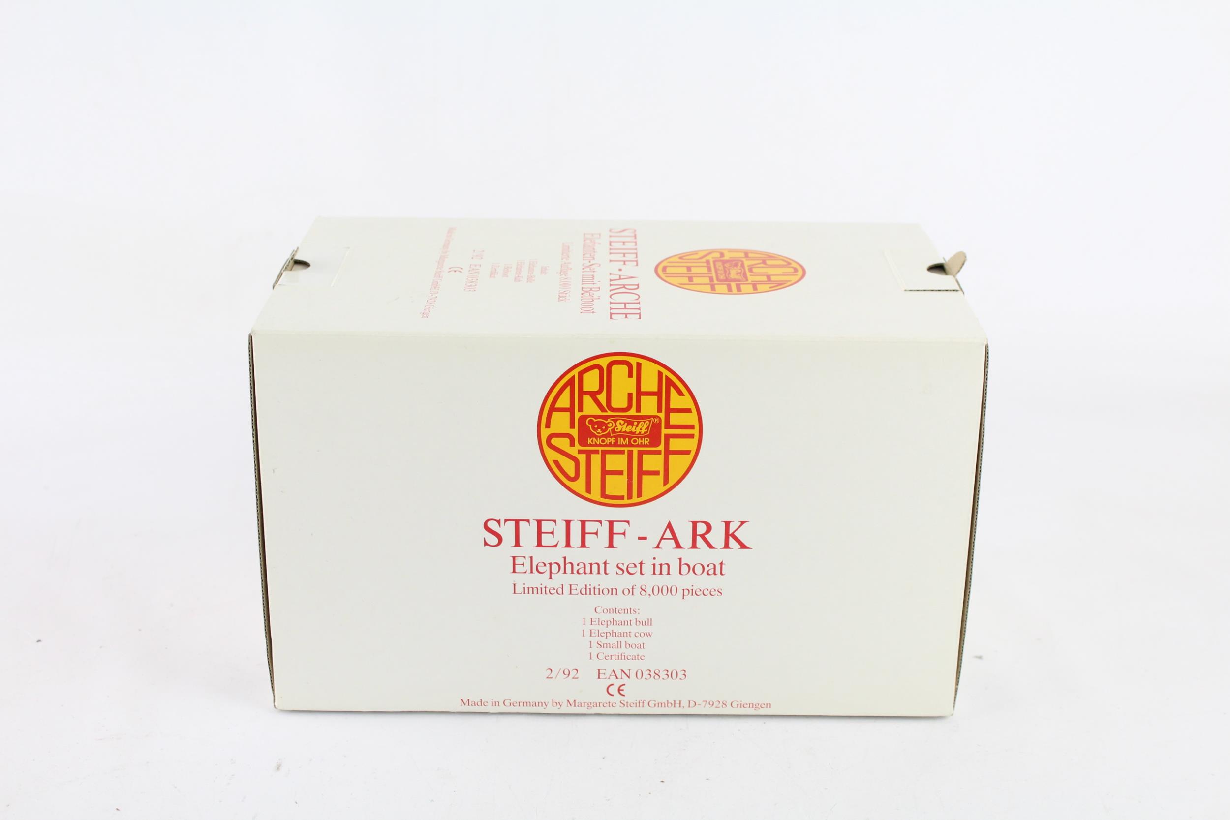 Limited Edition STEIFF - ARK Boxed Elephant Set In Boat 038303 Inc Box Etc - Image 6 of 6