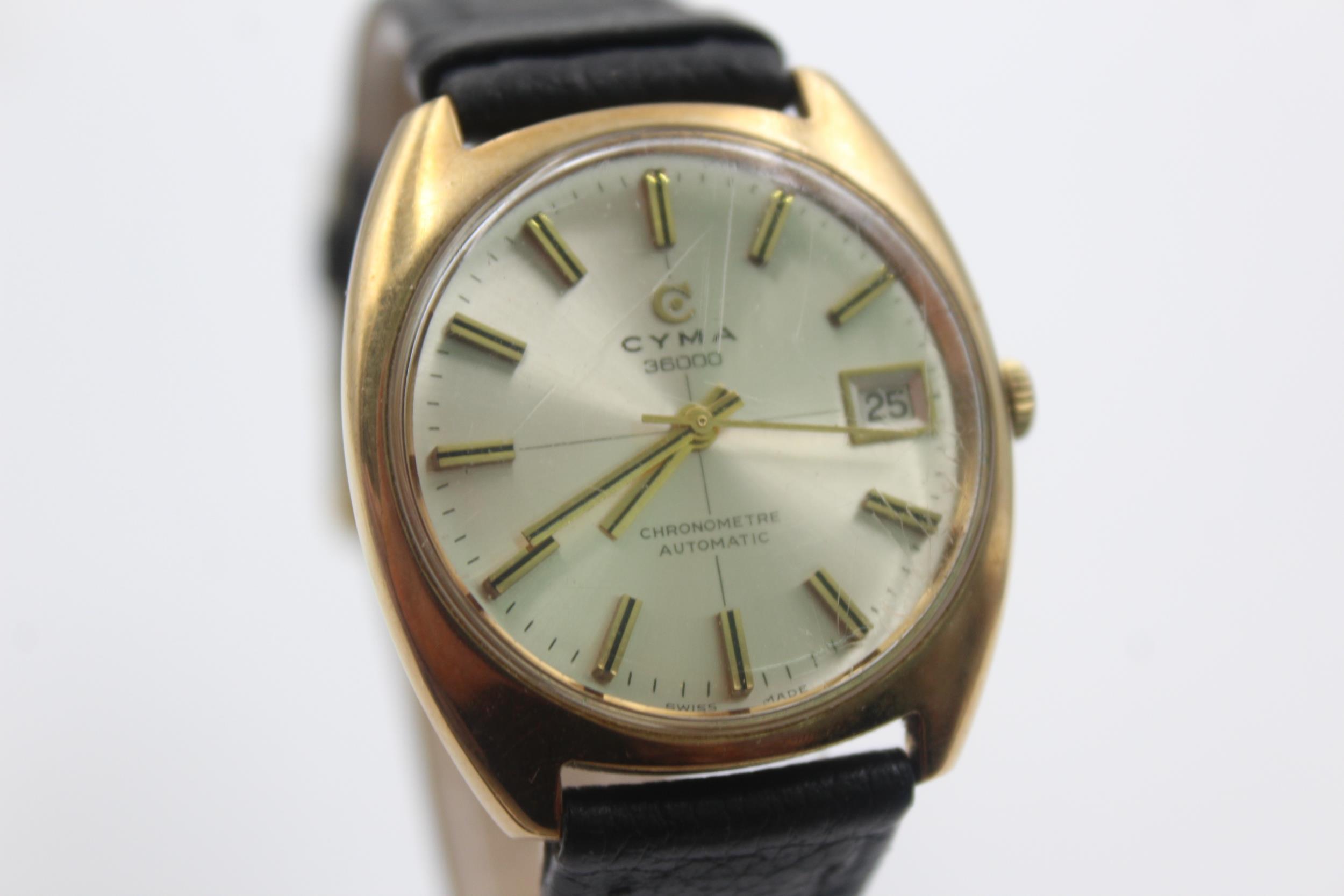 Vintage Gents CYMA 36000 9ct Gold Cased C.1970s WRISTWATCH Automatic WORKING - Image 5 of 5