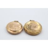 2 x 9ct gold back & front lockets (7.5g) Size