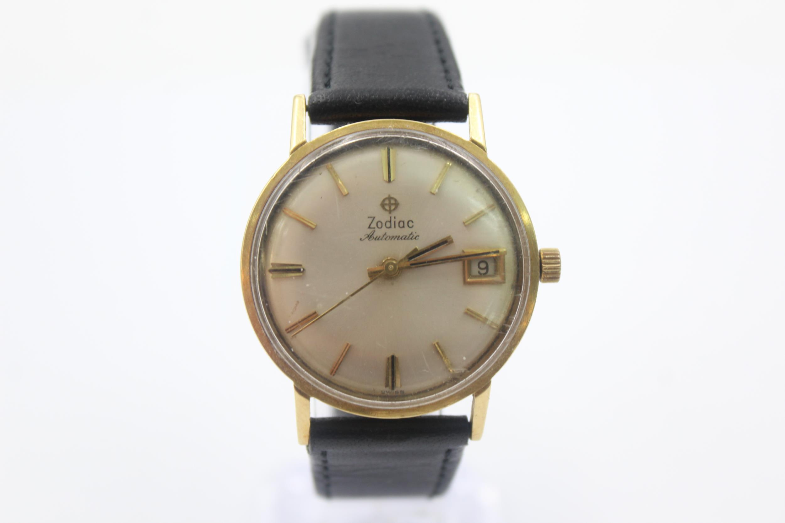 Vintage ZODIAC 18ct Gold Cased Wristwatch AUTOMATIC WORKING (36g)