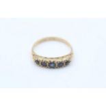 9ct gold vintage sapphire set five stone eternity ring - size n (1.4g)