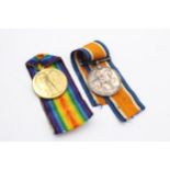 2 x WW1 Medal Pair & Original Long Ribbons Named Sgt J. Fisher, West Riding Regt