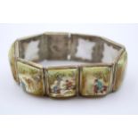 Persian Hand Painted Mother Of Pearl Panel Bracelet (78g)