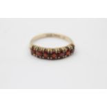 9ct gold vintage garnet hald eternity ring - size 0 (2g)