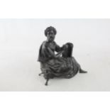 Antique / Vintage Bronzed Metal Sculpture of Reclining Aristotle ORNAMENT 4853g
