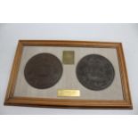 Vintage 1815 Waterloo Pair Of Pistrucci Electrotype Medals Framed LIMITED RUN