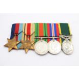 WW2 GV.I Mounted Medal Group Inc Africa Star, Territorial Medal Etc