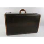 Vintage Suitcase Faux Crocodile Skin w/ Latches & Handle