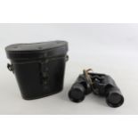 WW2 Cased German Binoculars Marked 7X50 37595 6IC, Leather Case Marked