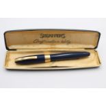 Vintage SHEAFFER PFM Pen For Men Navy FOUNTAIN PEN w/ 14ct Gold Nib WRITING