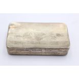 Antique Edwardian 1910 Birmingham STERLING SILVER Curved Snuff Box (46g)