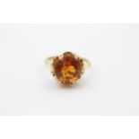 14ct gold citrine ring (4.5g) Size L