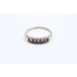9ct gold amethyst channel setting ring (2g) Size Q