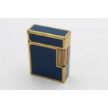 S.T DUPONT Blue Lacquer & Gold Plated Cigarette LIGHTER - B3DT38 (91g)