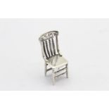 Vintage Stamped .925 STERLING SILVER Doll's House Miniature Chair (8g)
