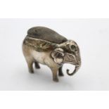 Antique Edwardian 1906 Birmingham STERLING SILVER Elephant Pin Cushion (70g)