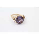 14ct gold vintage synthetic colour change sapphire cocktail ring (4g)