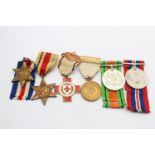 6 x WW1 - WW2 Medals Inc WW1 Red Cross Medal, Africa, France & Germany Star, Etc