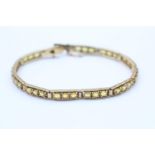 9ct gold yellow sapphire set bracelet (13g)