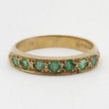 9ct gold emerald gypsy setting ring (3g) Size Q