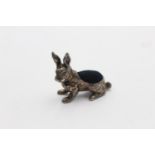 Vintage Stamped .925 STERLING SILVER Miniature Hare Novelty Pin Cushion (10g)