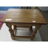 mouseman stool table. top measures 40cm x 28cm. early example.