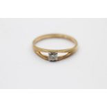 18ct gold diamond solitaire split shoulders ring (2.5g)