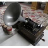 edison standard phonograph with trumpet working